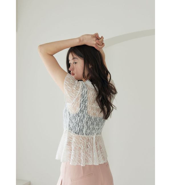 LAGUNAMOON「レースフリルペプラムトップス」|Tシャツ・カットソー|