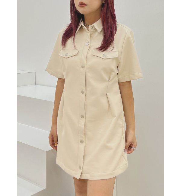 EVRIS「フェイクレザーミニワンピース」|ワンピース|