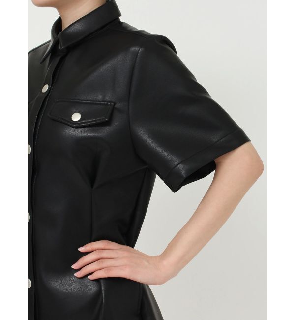 EVRIS「フェイクレザーミニワンピース」|ワンピース|