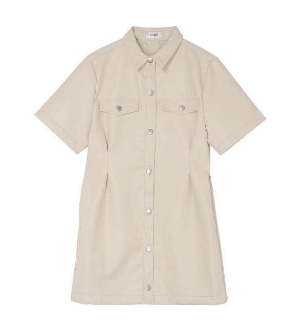 EVRIS「フェイクレザーミニワンピース」|ワンピース|