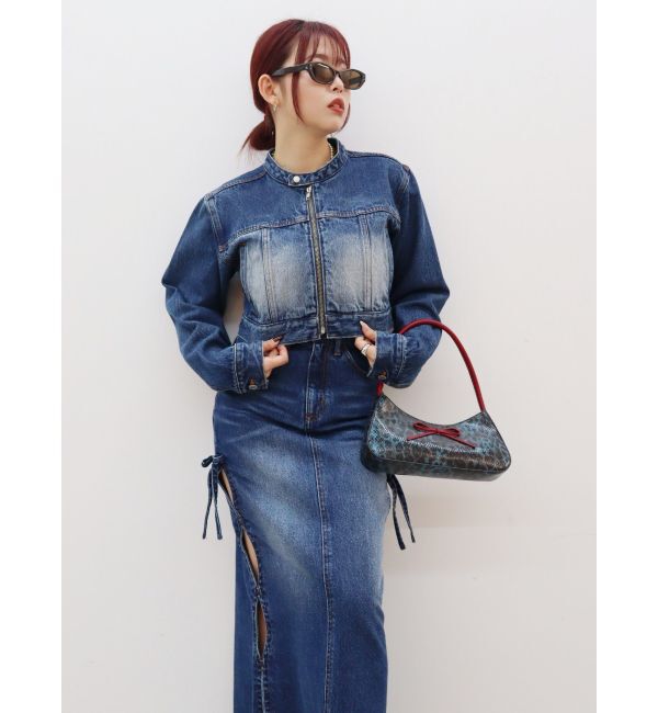 EVRIS「リボンモチーフバイカラーハンドBAG」|ハンドバッグ|