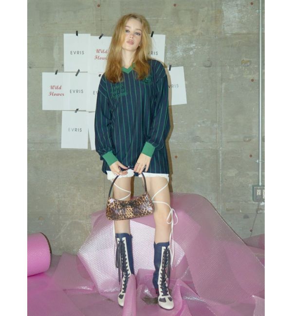 EVRIS「リボンモチーフバイカラーハンドBAG」|ハンドバッグ|