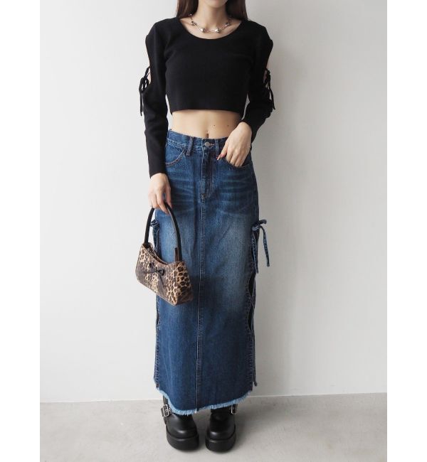 EVRIS「リボンモチーフバイカラーハンドBAG」|ハンドバッグ|