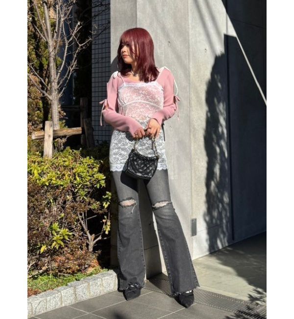 EVRIS「リボンキャミレースチュニック」|キャミソール|