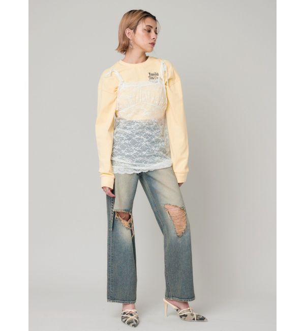 EVRIS「リボンキャミレースチュニック」|キャミソール|