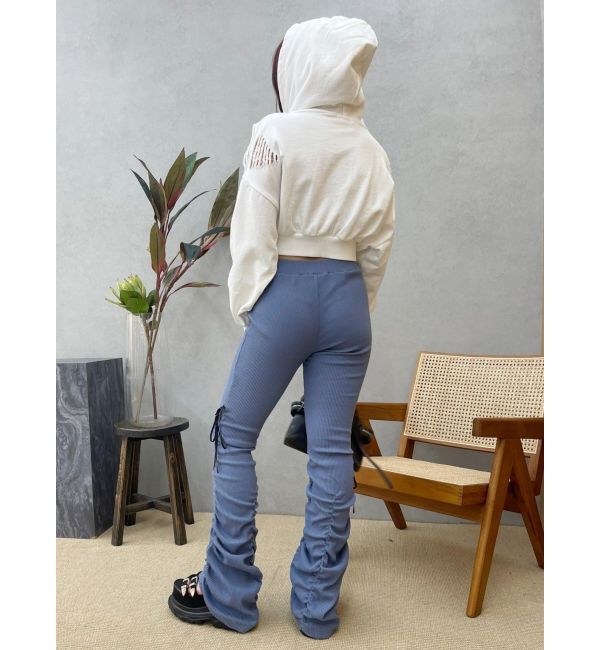 EVRIS「ドロストギャザーリブフレアパンツ」|その他|