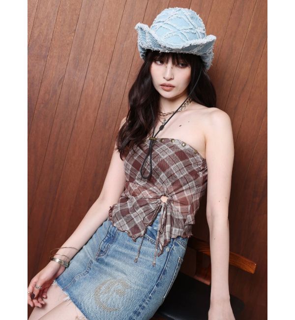 EVRIS「デニムフリンジハット」|ハット|