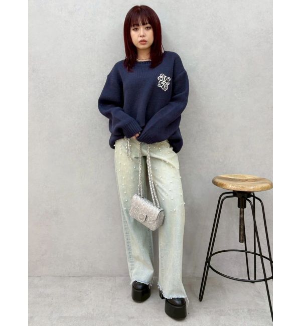 EVRIS「ワンポイントバックオープンニットトップス」|ニット・セーター|