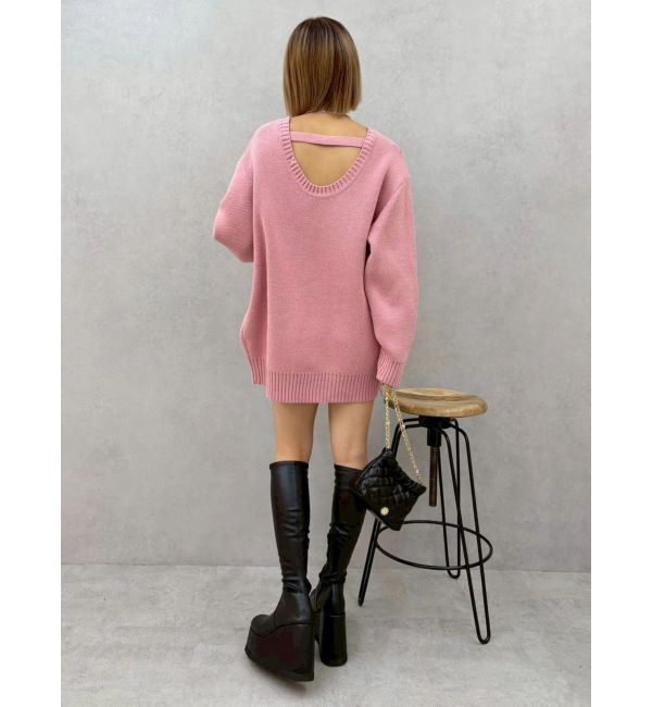 EVRIS「ワンポイントバックオープンニットトップス」|ニット・セーター|