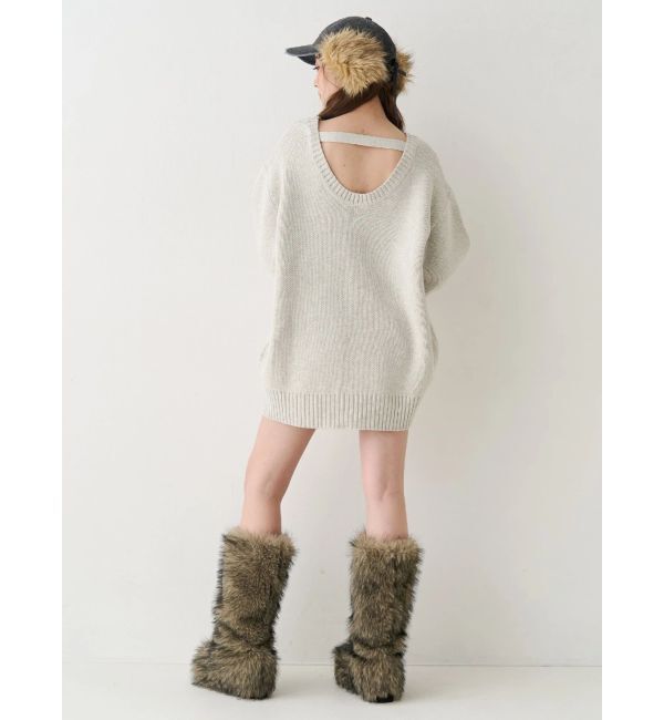 EVRIS「ワンポイントバックオープンニットトップス」|ニット・セーター|