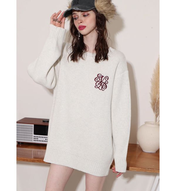 EVRIS「ワンポイントバックオープンニットトップス」|ニット・セーター|