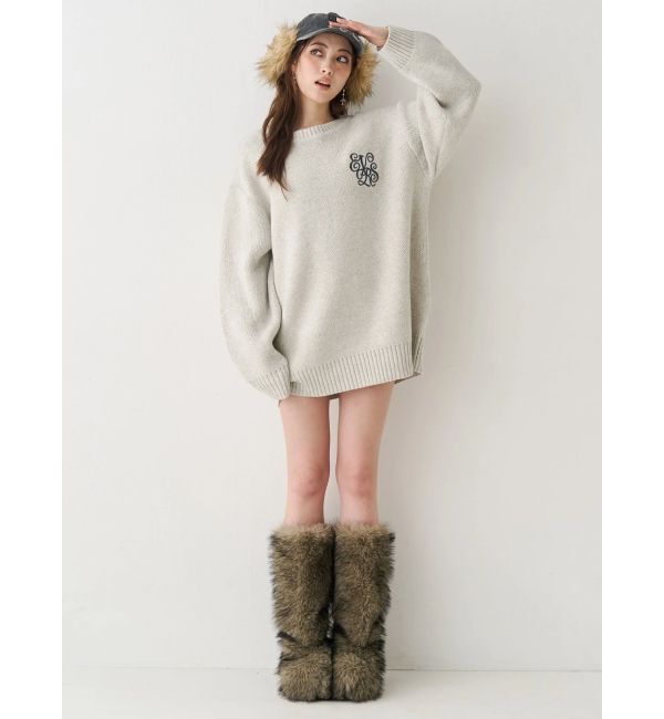 EVRIS「ワンポイントバックオープンニットトップス」|ニット・セーター|