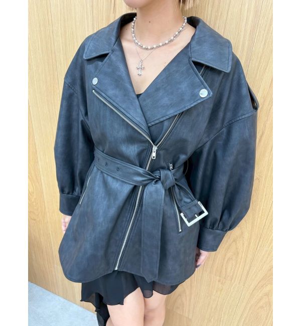 EVRIS「オーバーサイズライダースジャケット」|ライダースジャケット|