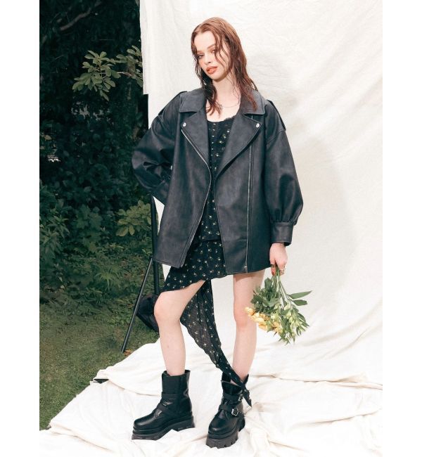 EVRIS「オーバーサイズライダースジャケット」|ライダースジャケット|