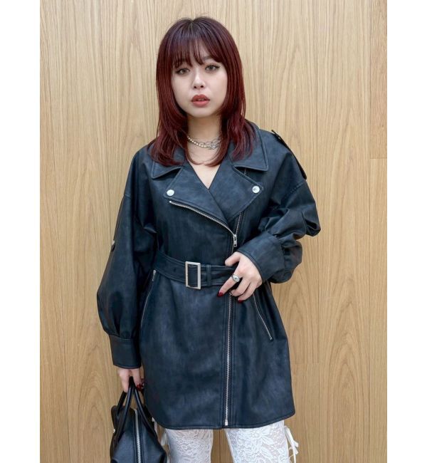 EVRIS「オーバーサイズライダースジャケット」|ライダースジャケット|