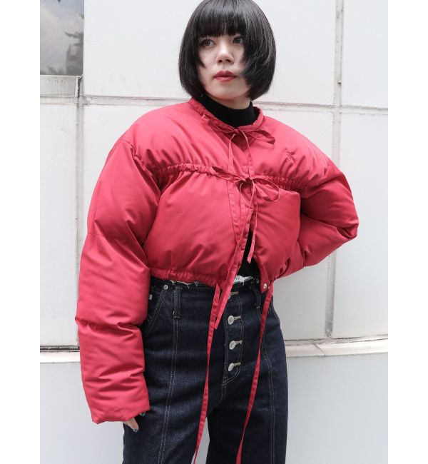 jouetie「フロントリボンショートパッファブルゾン」|ブルゾン・スタジャン|