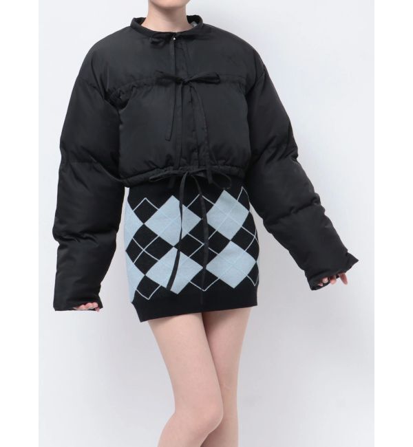 jouetie「フロントリボンショートパッファブルゾン」|ブルゾン・スタジャン|