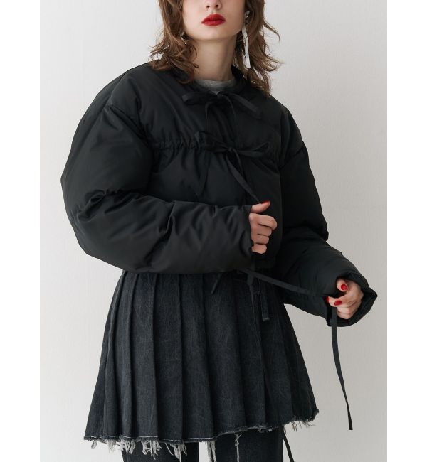 jouetie「フロントリボンショートパッファブルゾン」|ブルゾン・スタジャン|