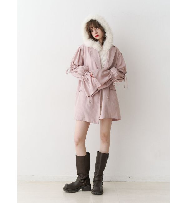 jouetie「ポイントファーモールニットワンピース」|ワンピース|