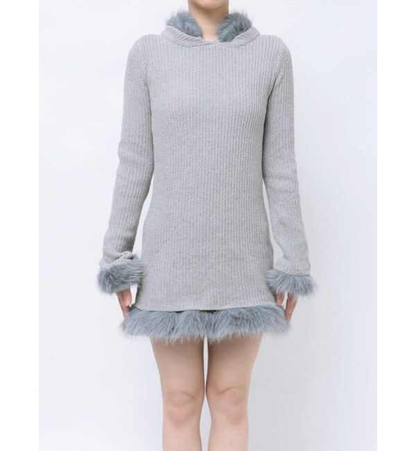 jouetie「ポイントファーモールニットワンピース」|ワンピース|