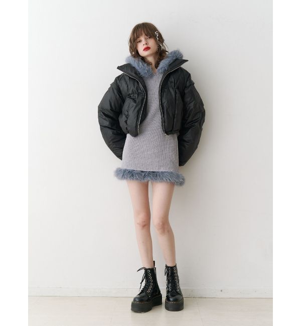 jouetie「ポイントファーモールニットワンピース」|ワンピース|