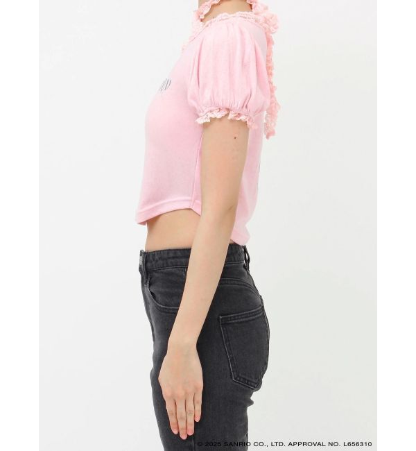 jouetie「【メロクロコラボ】My Melodyフリルチョーカーリボントップス」|Tシャツ・カットソー|