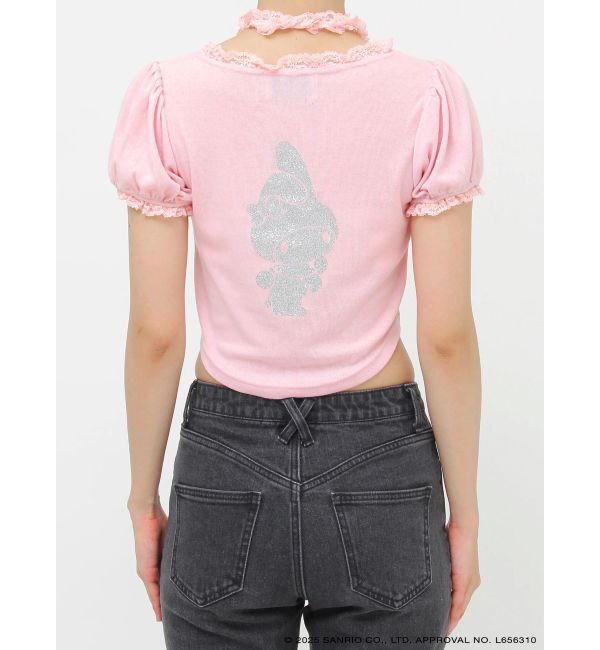 jouetie「【メロクロコラボ】My Melodyフリルチョーカーリボントップス」|Tシャツ・カットソー|