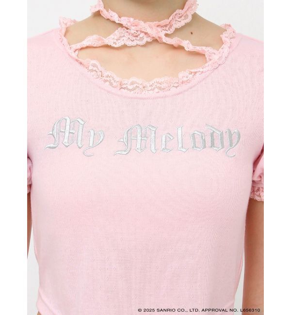 jouetie「【メロクロコラボ】My Melodyフリルチョーカーリボントップス」|Tシャツ・カットソー|