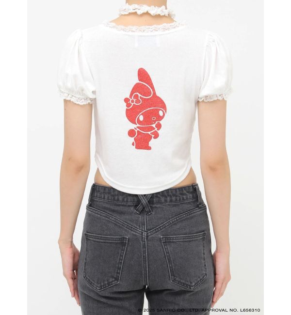 jouetie「【メロクロコラボ】My Melodyフリルチョーカーリボントップス」|Tシャツ・カットソー|