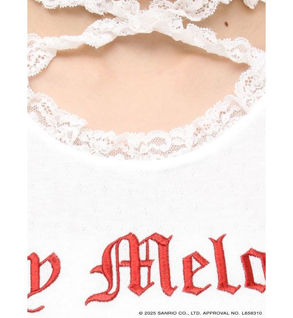 jouetie「【メロクロコラボ】My Melodyフリルチョーカーリボントップス」|Tシャツ・カットソー|