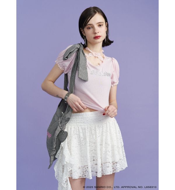 jouetie「【メロクロコラボ】My Melodyフリルチョーカーリボントップス」|Tシャツ・カットソー|ピンク