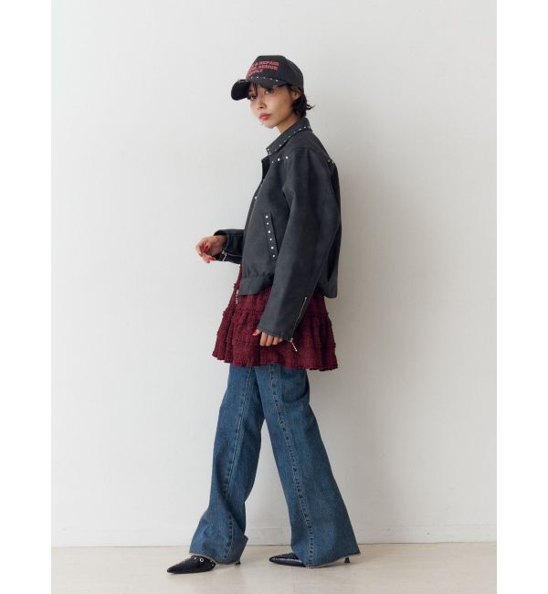 jouetie「フェイクレザースタッズブルゾン」|ブルゾン・スタジャン|