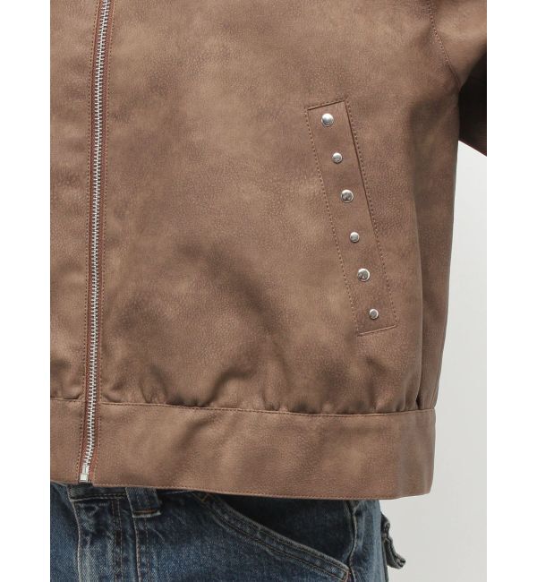 jouetie「フェイクレザースタッズブルゾン」|ブルゾン・スタジャン|