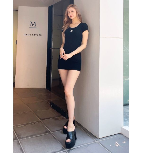 GYDA「Square gyda STONEテレコワンピース」|ワンピース|