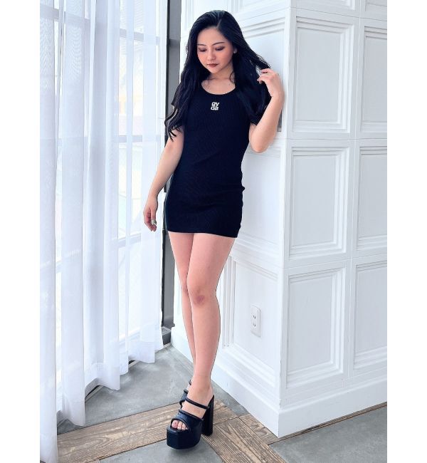 GYDA「Square gyda STONEテレコワンピース」|ワンピース|