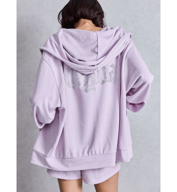 GYDA「BACK GYDAラインストーンラメパーカー」|カーディガン|