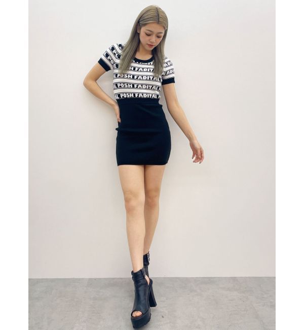 GYDA「POSH FADITAL borderニットワンピース」|ワンピース|