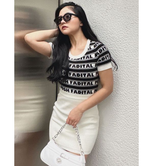 GYDA「POSH FADITAL borderニットワンピース」|ワンピース|