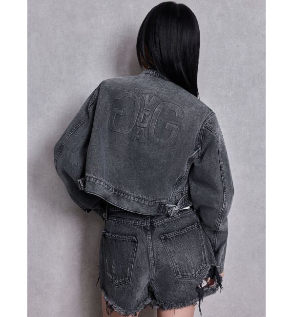 GYDA「Symmery GYDA EMBOSSノーカラーデニムショートブルゾン」|その他|