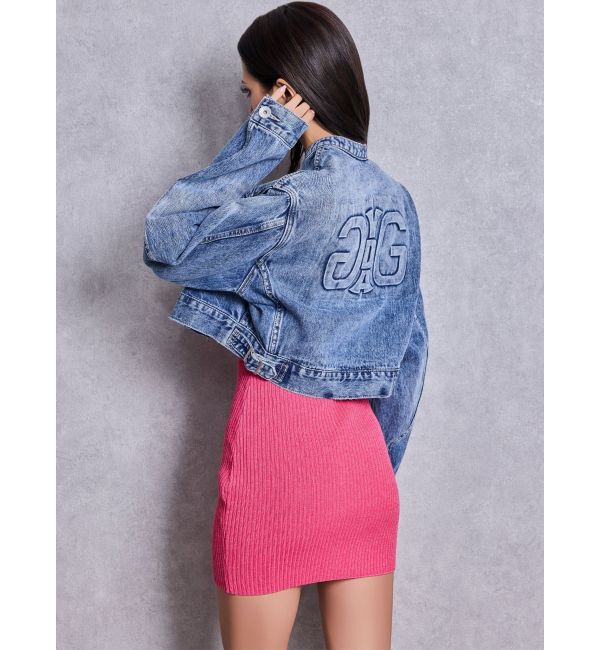 GYDA「Symmery GYDA EMBOSSノーカラーデニムショートブルゾン」|その他|