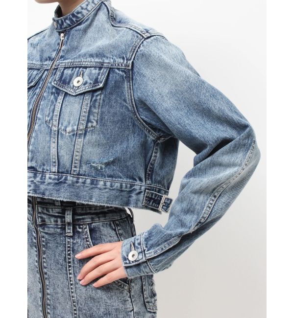 GYDA「Symmery GYDA EMBOSSノーカラーデニムショートブルゾン」|その他|