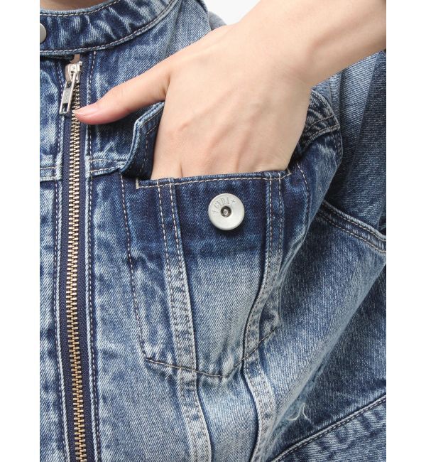 GYDA「Symmery GYDA EMBOSSノーカラーデニムショートブルゾン」|その他|