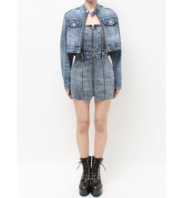 GYDA「Symmery GYDA EMBOSSノーカラーデニムショートブルゾン」|その他|