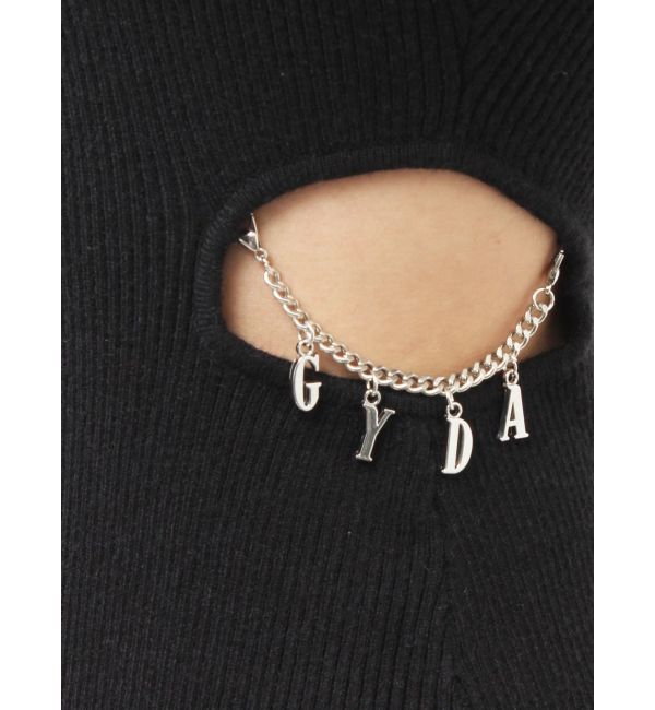 GYDA「GYDA chain SIDE OPENロングフレアニットワンピース」|ワンピース|