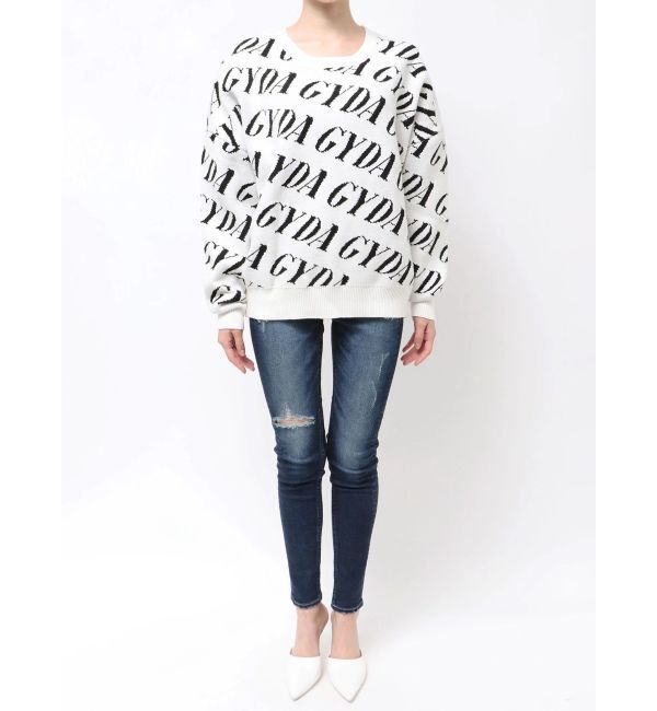 GYDA「GYDA SLANT PATTERNニットトップス」|ニット・セーター|