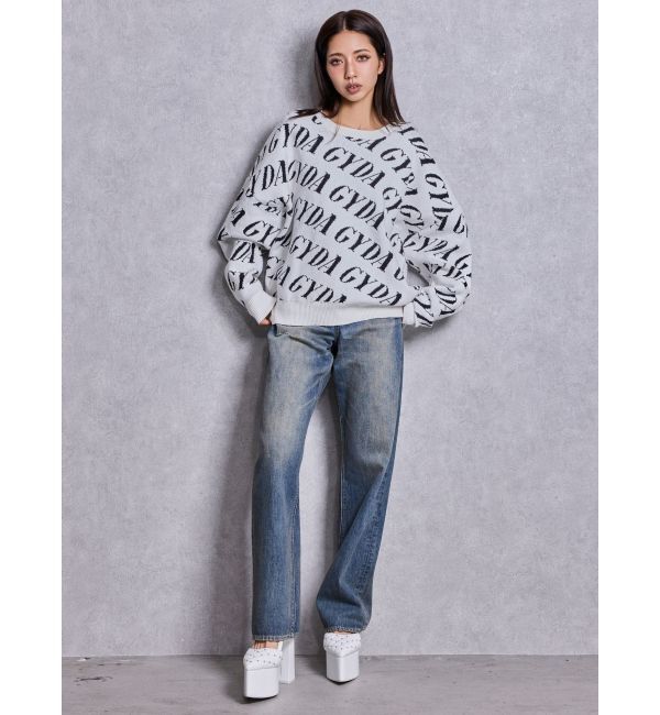 GYDA「GYDA SLANT PATTERNニットトップス」|ニット・セーター|