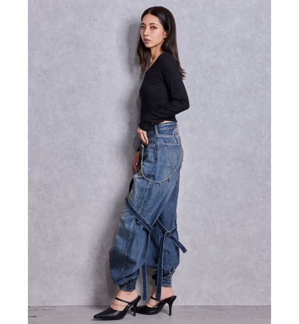 GYDA「GGロゴラインストーンラメテレコトップス」|Tシャツ・カットソー|