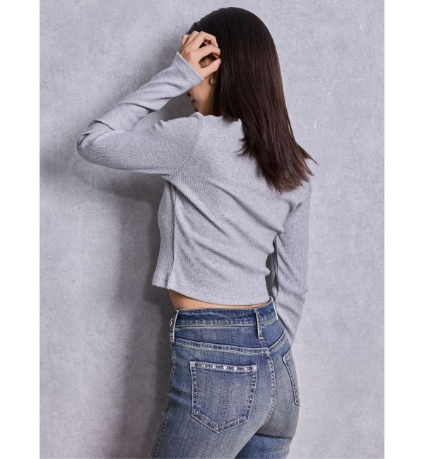 GYDA「GGロゴラインストーンラメテレコトップス」|Tシャツ・カットソー|