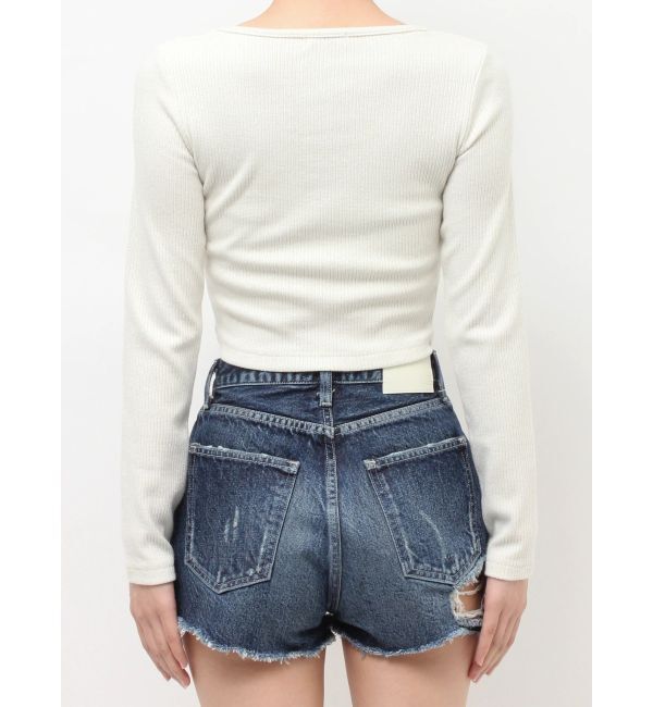 GYDA「GGロゴラインストーンラメテレコトップス」|Tシャツ・カットソー|