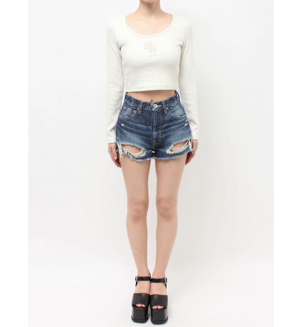 GYDA「GGロゴラインストーンラメテレコトップス」|Tシャツ・カットソー|